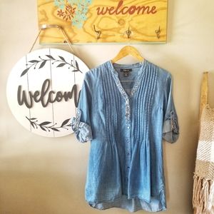 Style & Co. Ombre Oversized Denim Shirt
